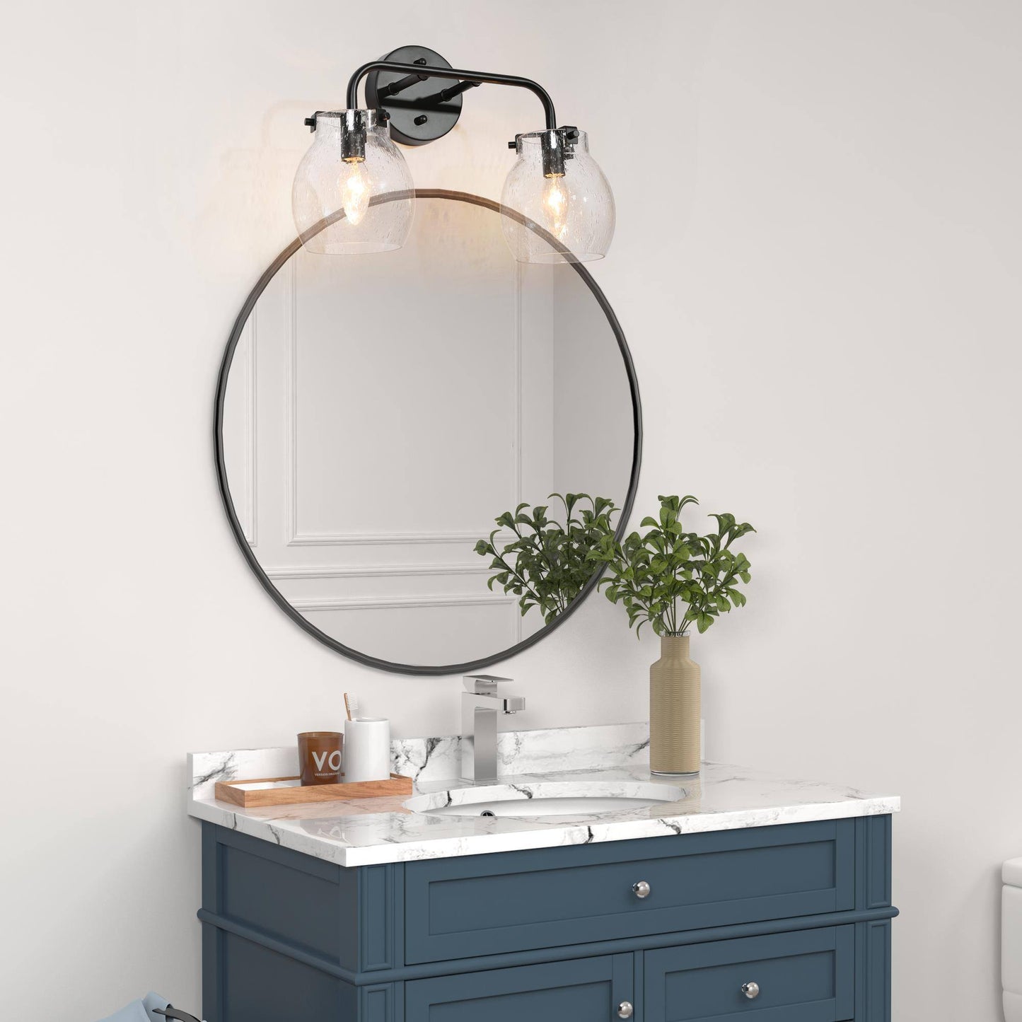 Caninavallar 2-Light Black Vanity Light