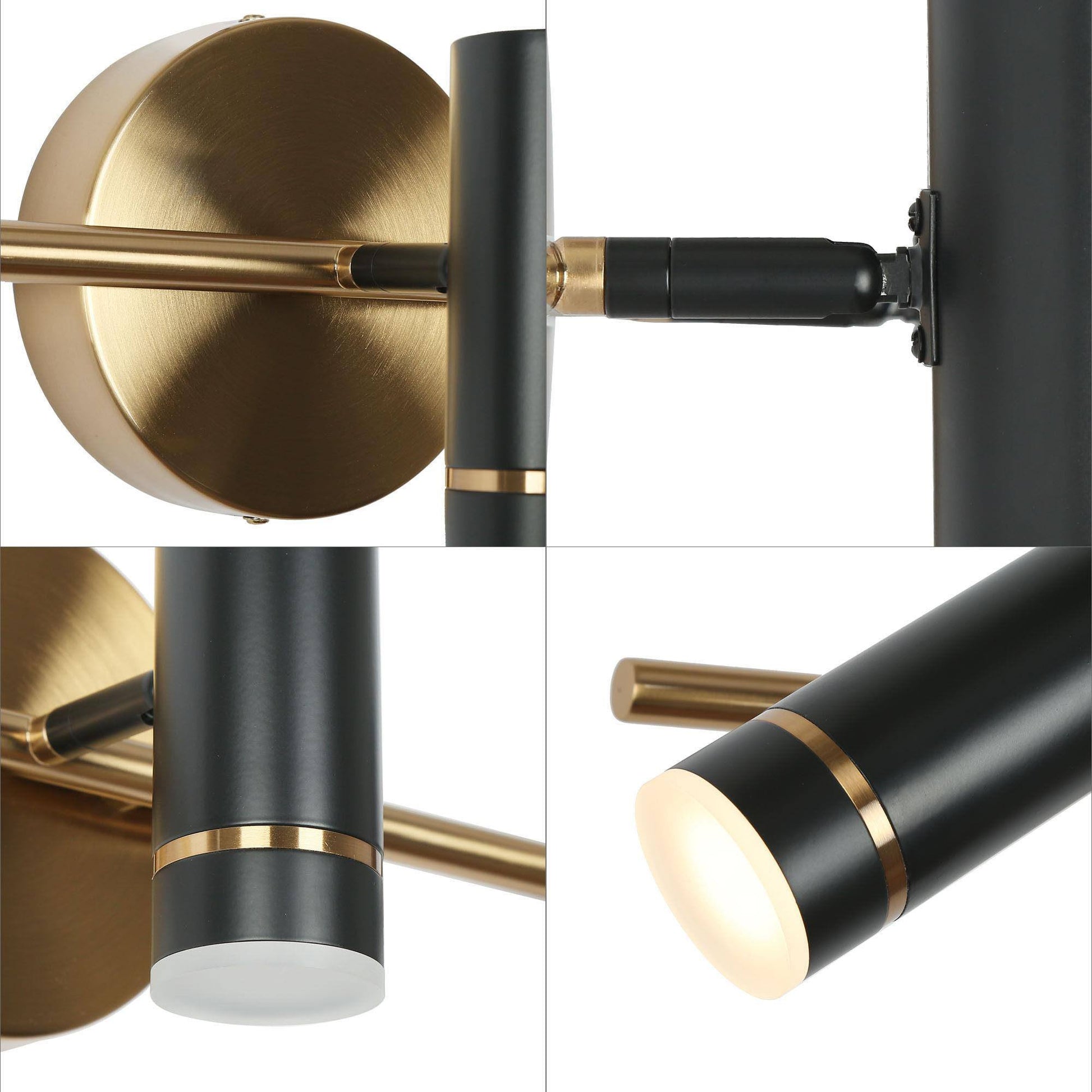 Floeice 3-Light Black and Brass LED Vanity Light