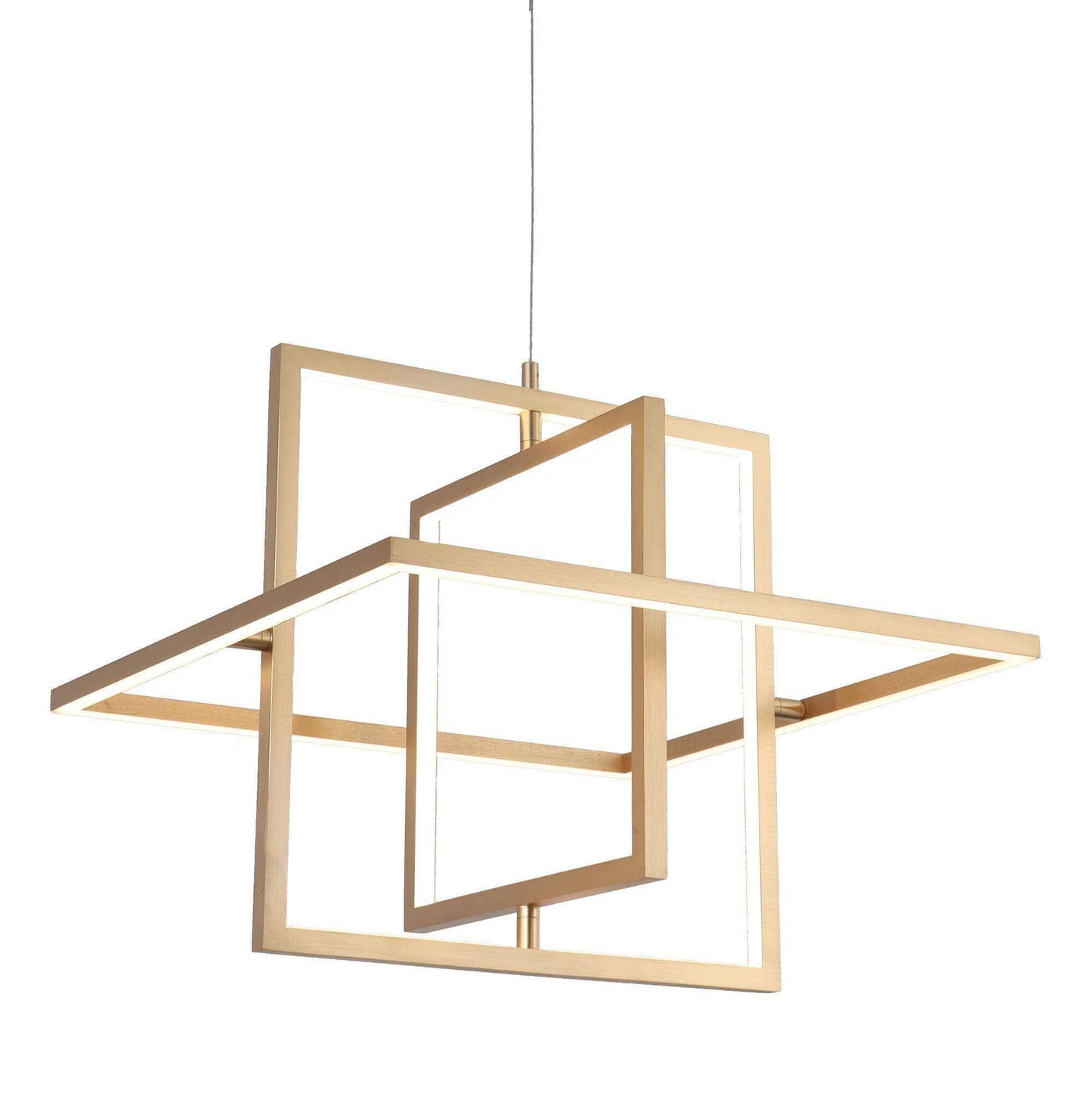 Modern 3-Light LED Gold Geometric Chandelier