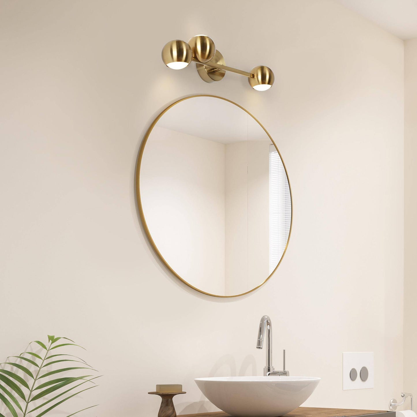 Stellevernic 3-Light Brass LED Vanity Light