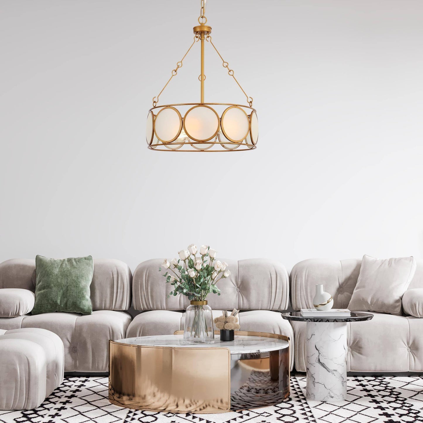 Welntscpia 3-Light Small Gold Chandelier