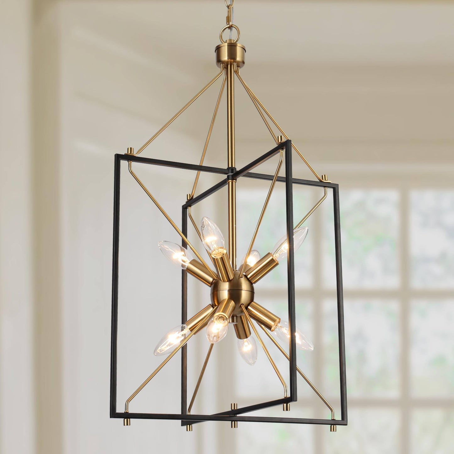 Spinaphine 8-Light Small Black Chandelier