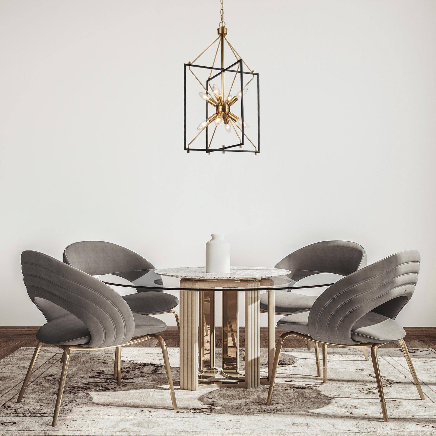 Spinaphine 8-Light Small Black Chandelier