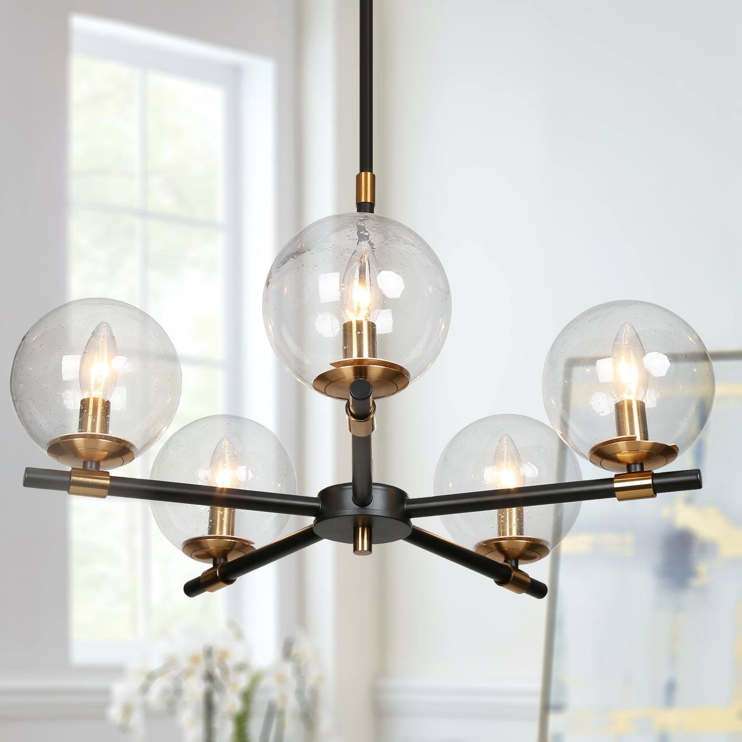 Amaryllis 5-Light Medium Black Chandelier