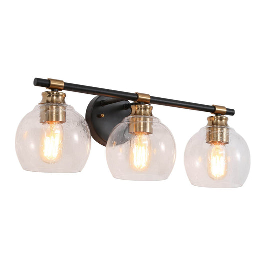 Amaryllis 3-Light Black and Brass Vanity Light