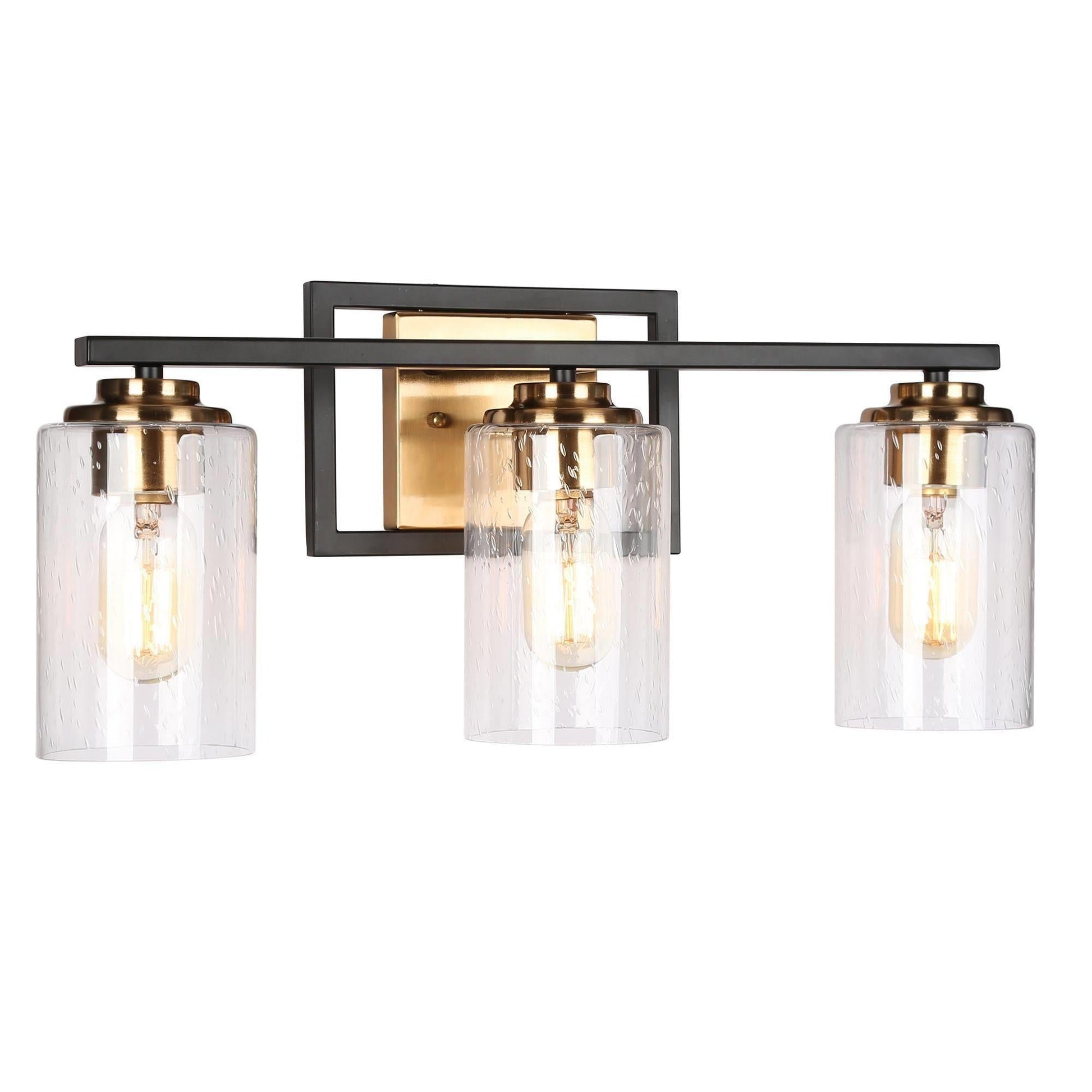 Hormosira 3-Light Black and Brass Vanity Light