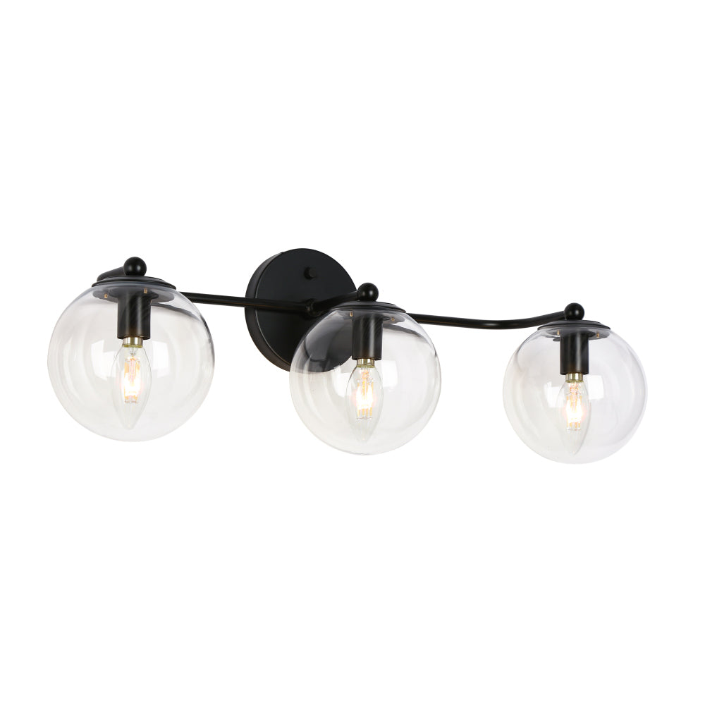 Vellichor 3-Light Black Vanity Light