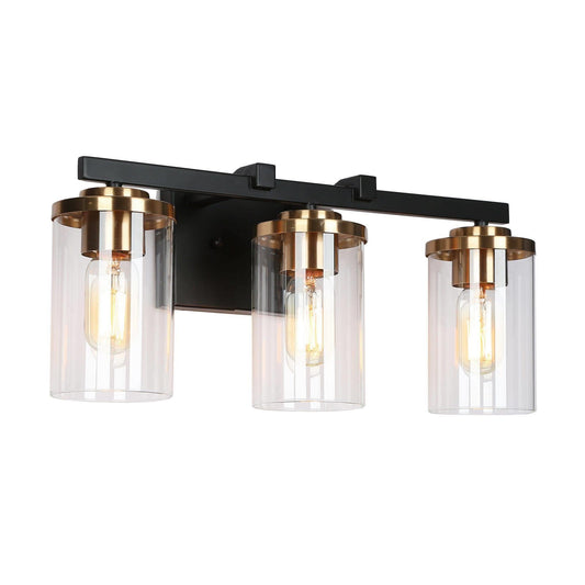 Mysticulinary 3-Light Black and Brass Vanity Light