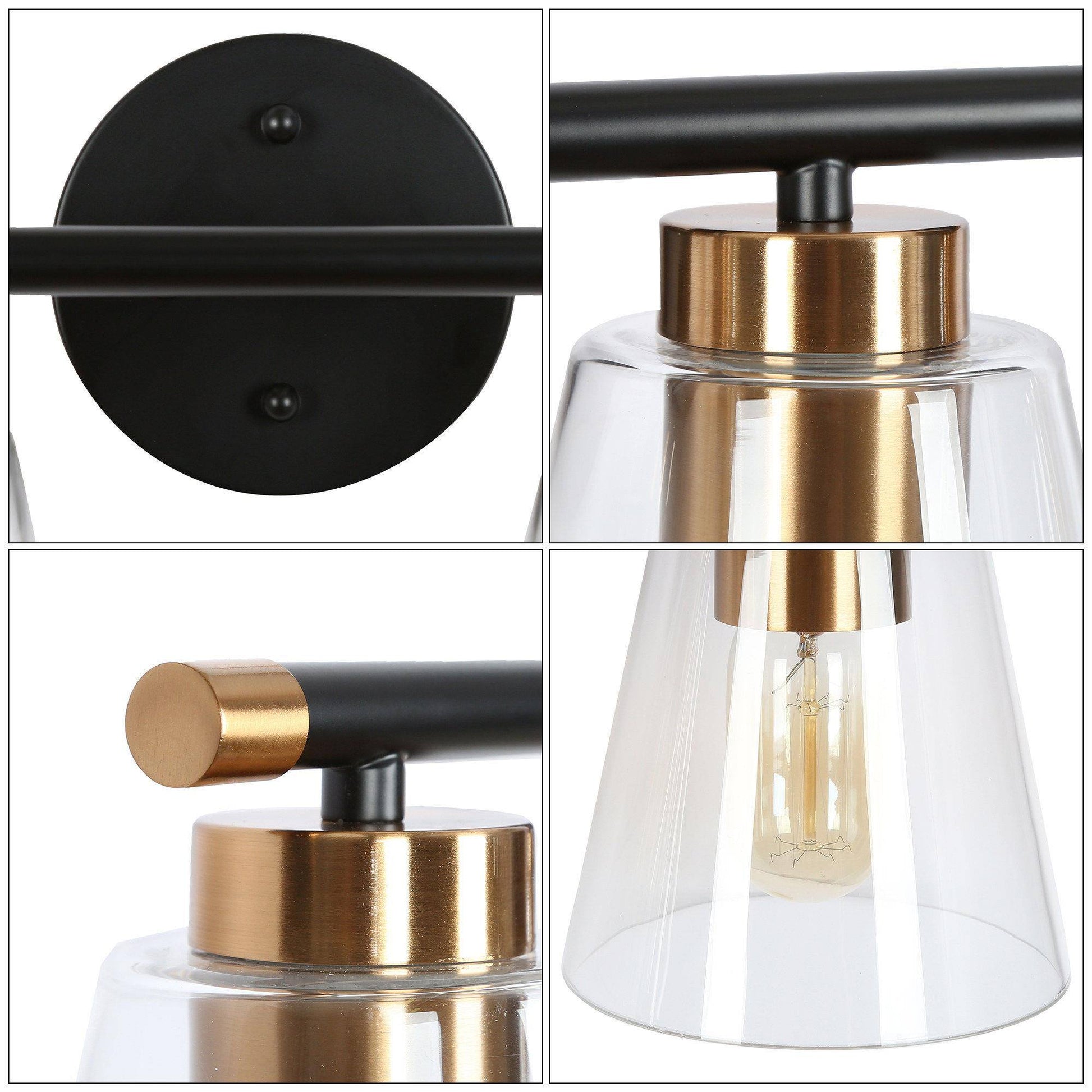 Aurelienne 4-Light Black and Brass Vanity Light