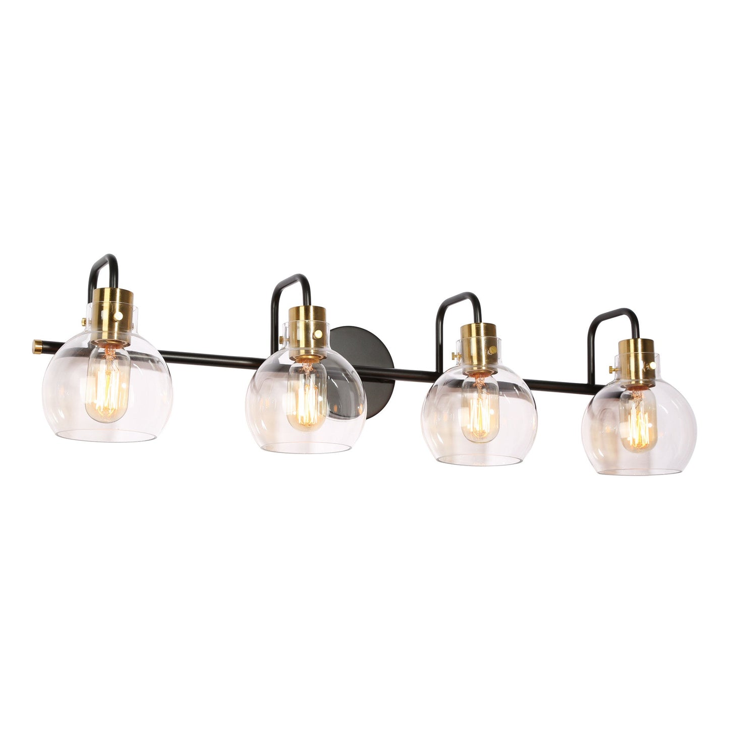 Luffa 4-Light Black and Brass Vanity Light