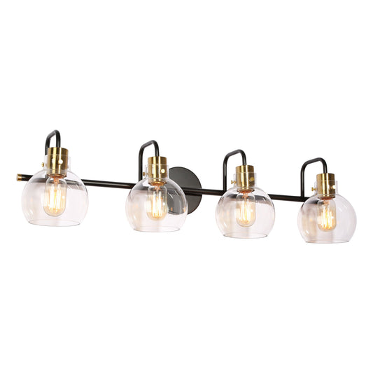 Luffa 4-Light Black and Brass Vanity Light