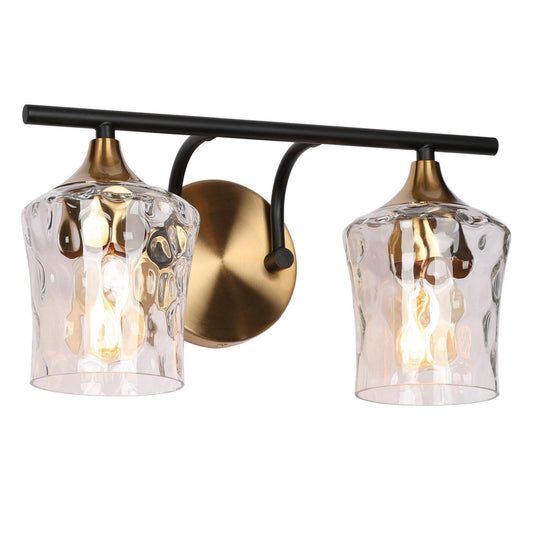 Druggiming 2-Light Black and Brass Vanity Light