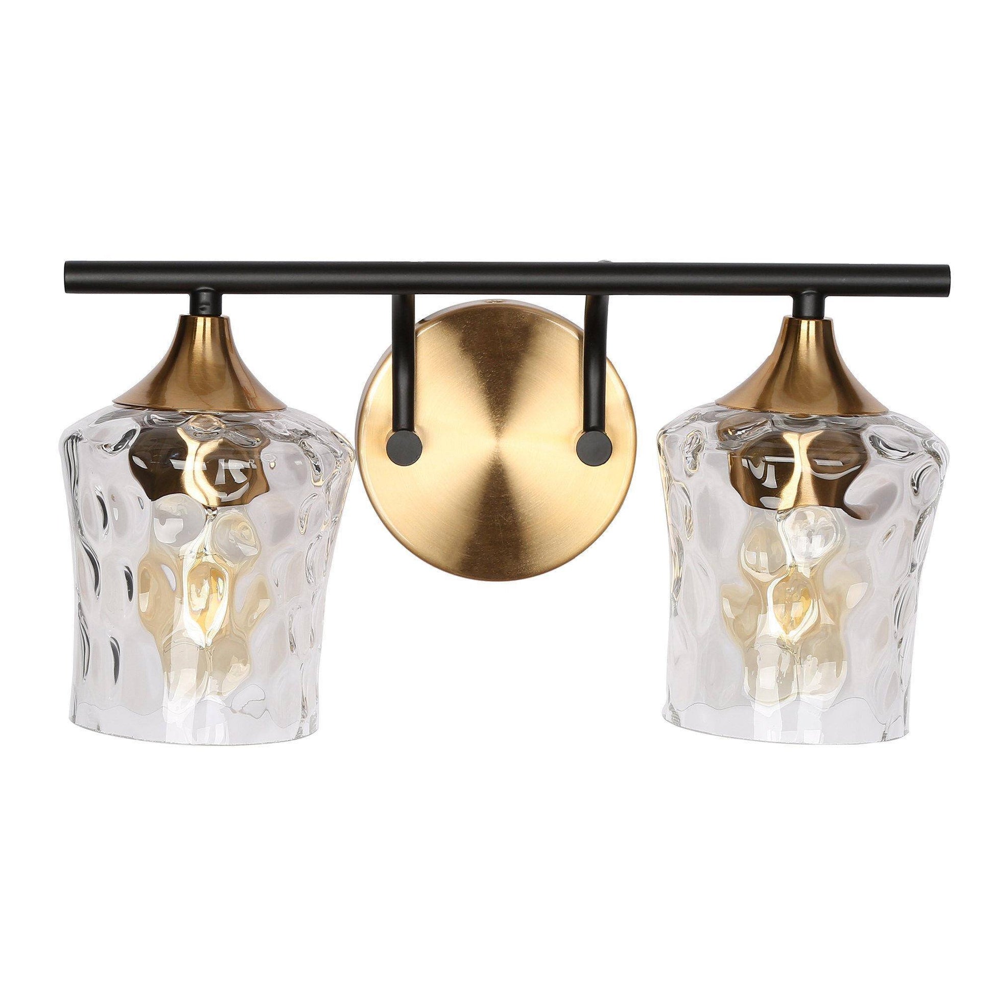 Druggiming 2-Light Black and Brass Vanity Light