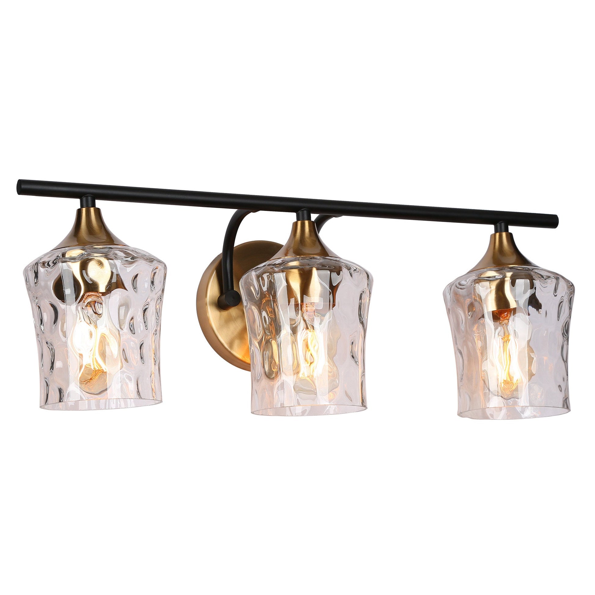 Druggiming 3-Light Black and Brass Vanity Light