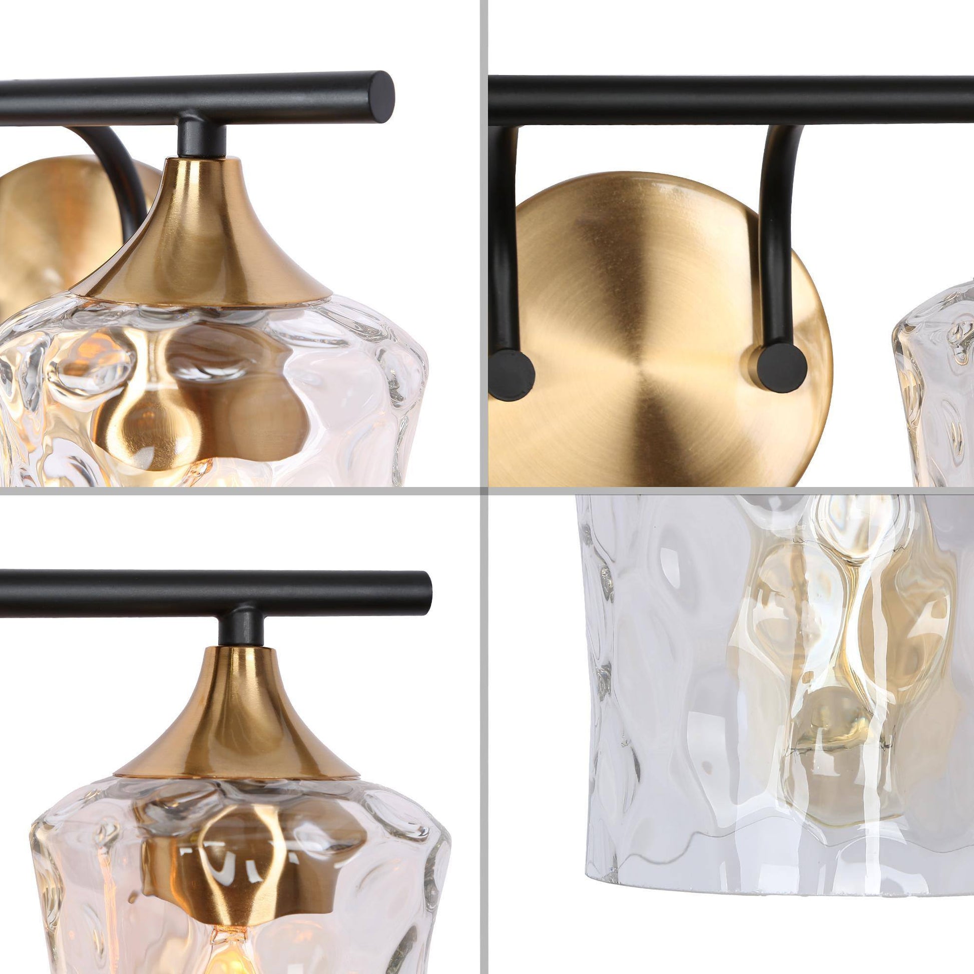 Druggiming 3-Light Black and Brass Vanity Light