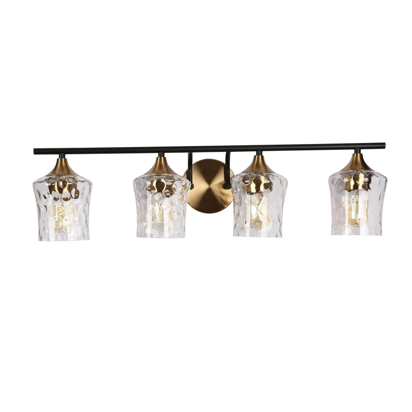 Druggiming 4-Light Black and Brass Vanity Light