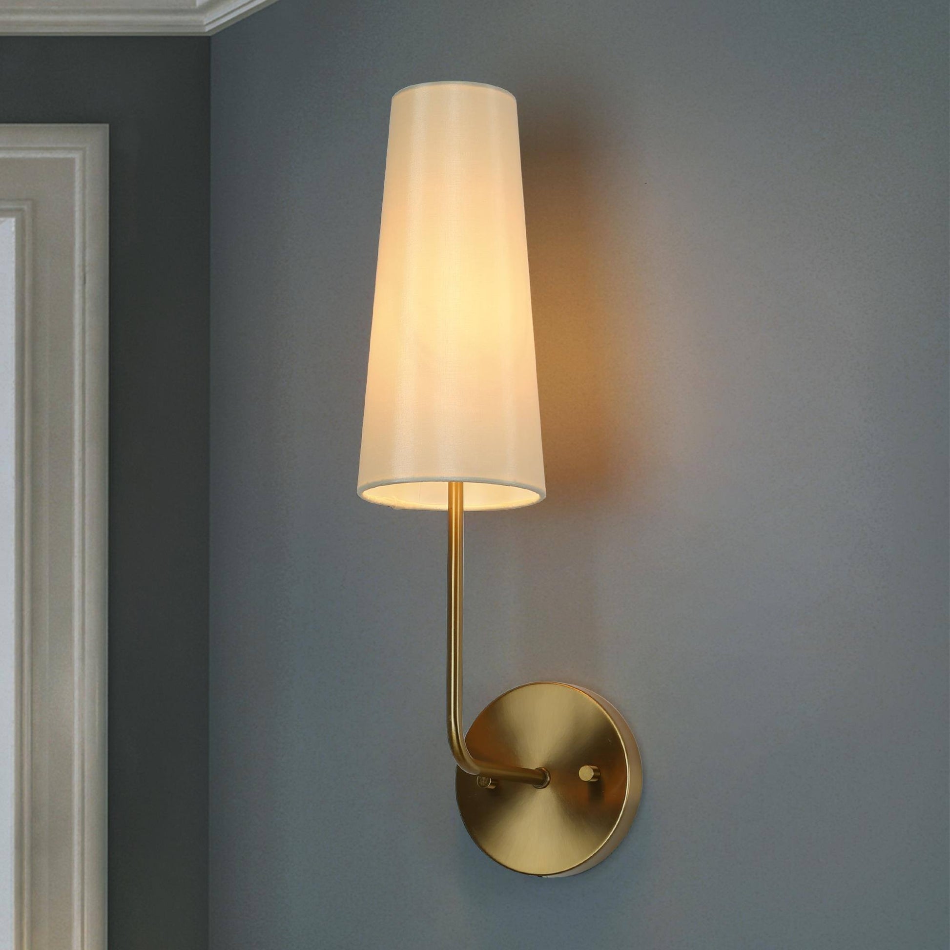 Ananau 1-Light Modern Gold Fabric Wallchiere Wall Sconces