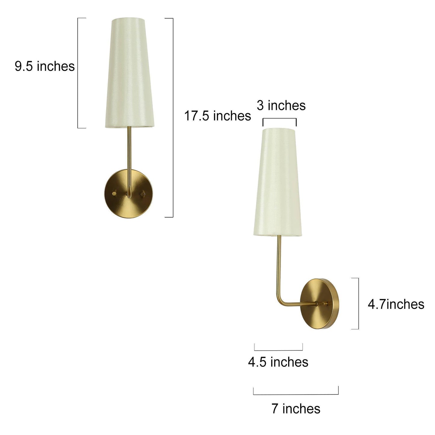 Ananau 1-Light Modern Gold Fabric Wallchiere Wall Sconces