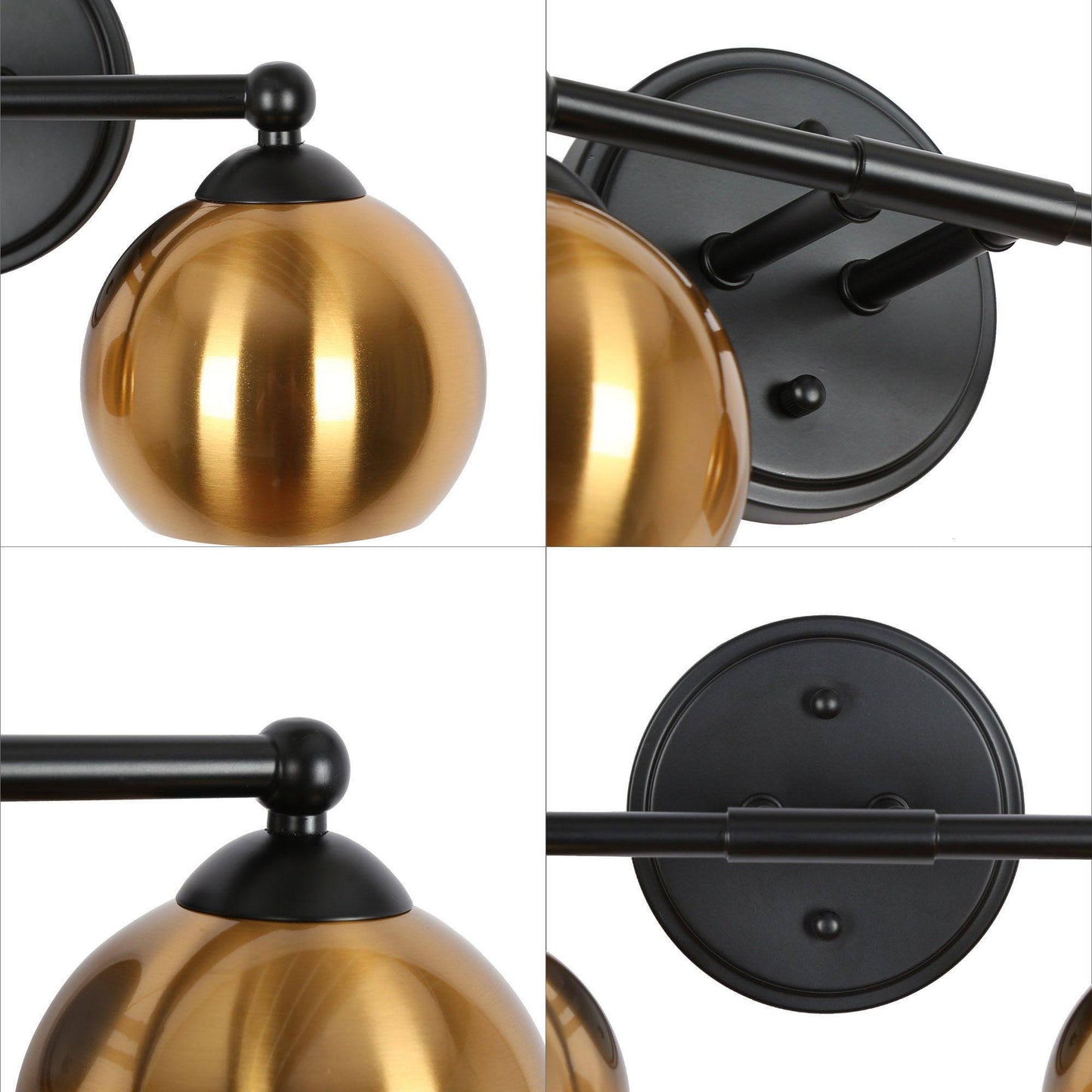 Semerisy 2-Light Black and Brass Vanity Light