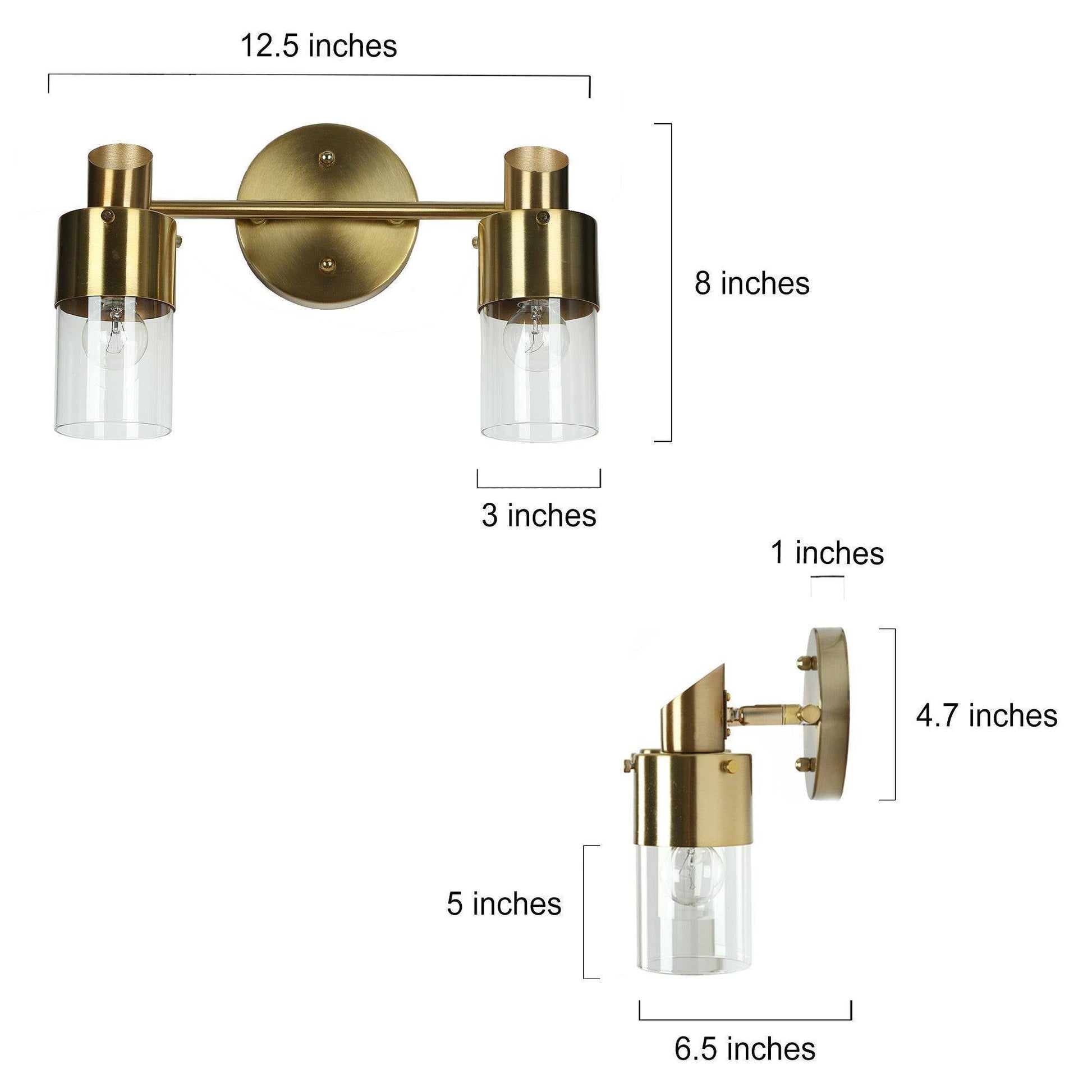 Iphigenia 2-Light Brass Vanity Light