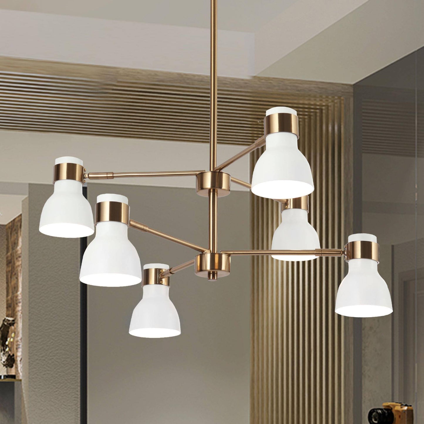 Elinkarce 6-Light Medium Gold Chandelier