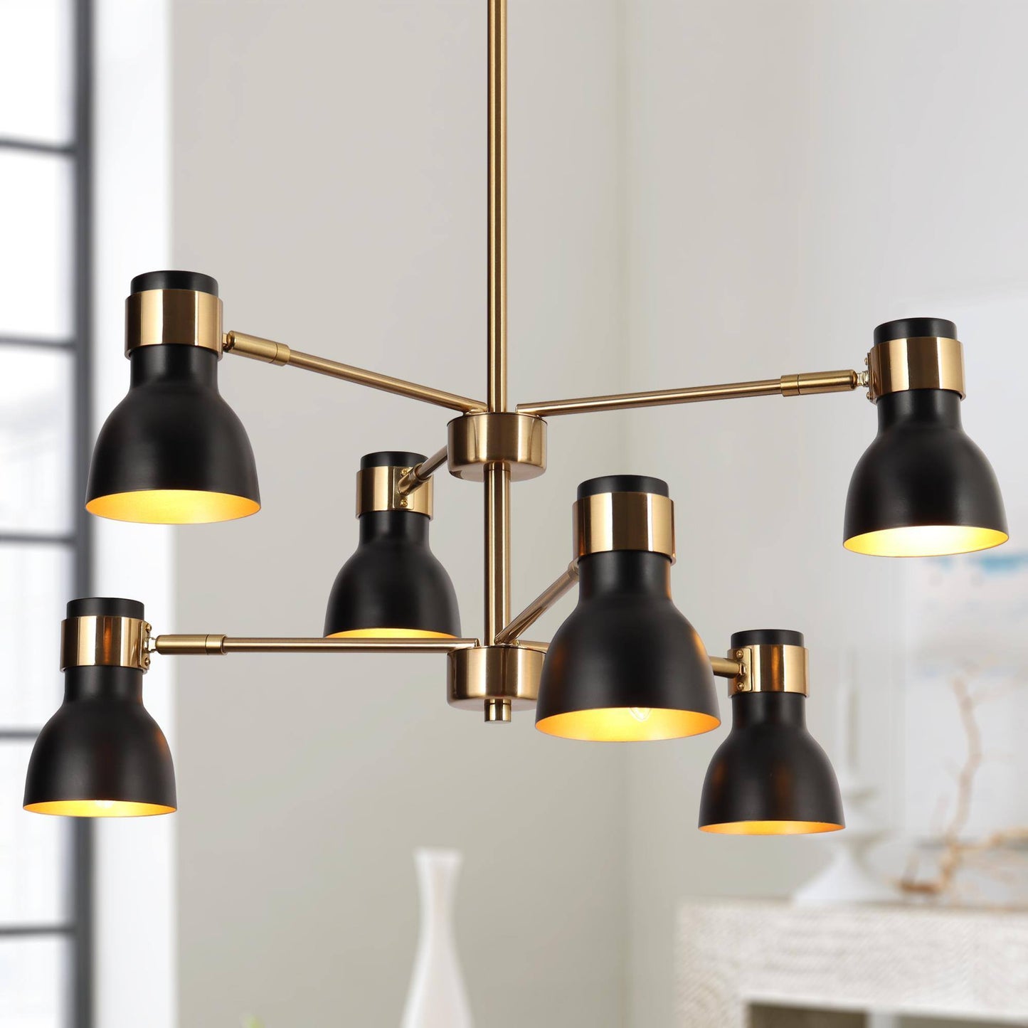 Elinkarce 6-Light Medium Black Chandelier