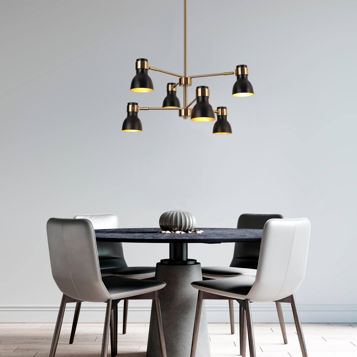 Elinkarce 6-Light Medium Black Chandelier