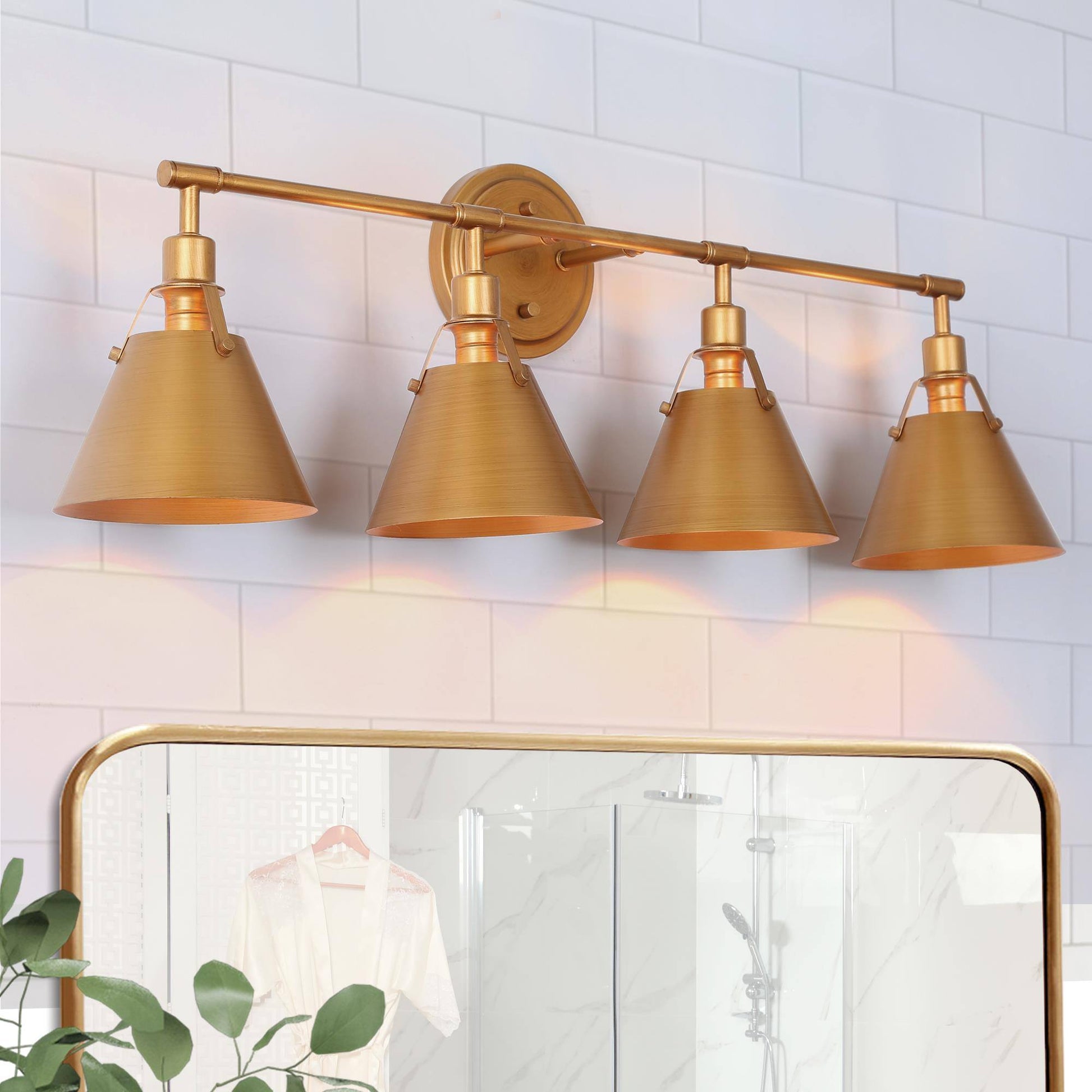 Ives 4-Light Gold Vanity Light