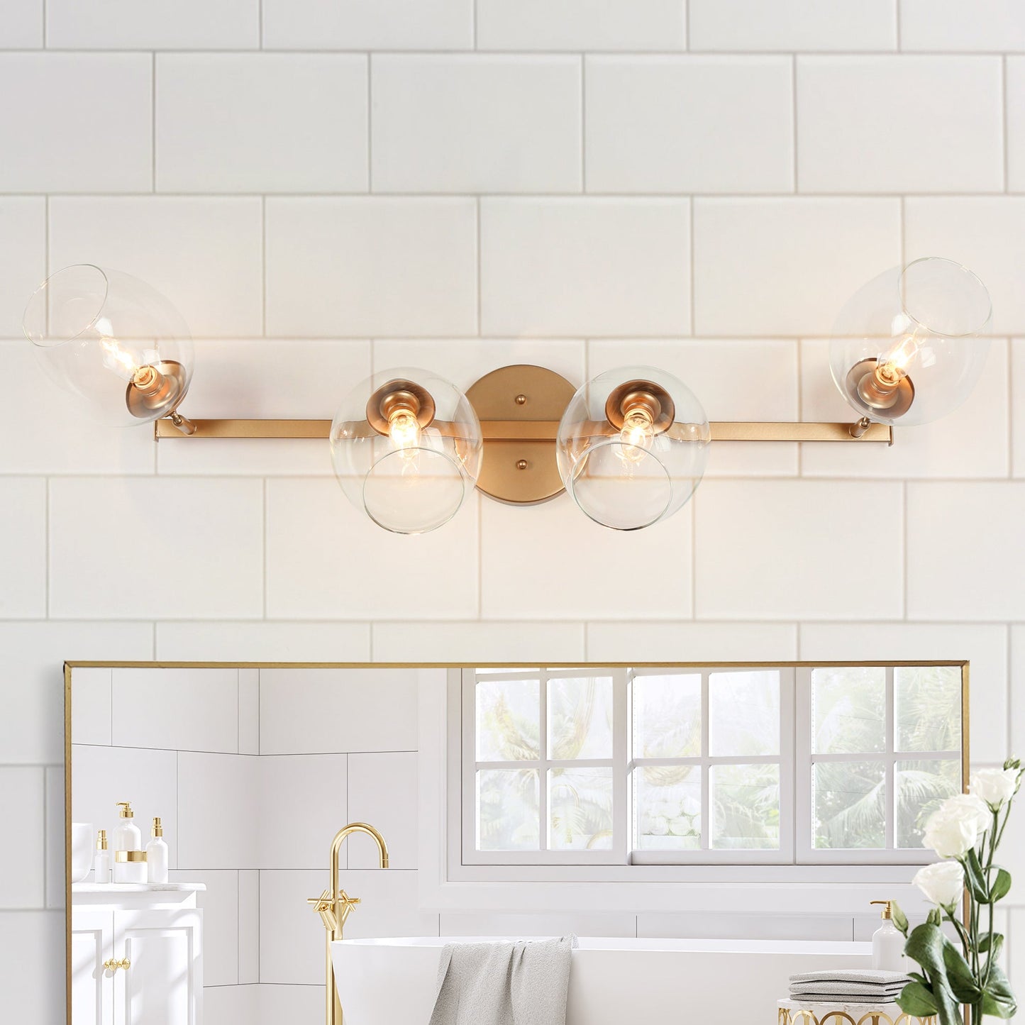 Isidore 4-Light Gold Vanity Light