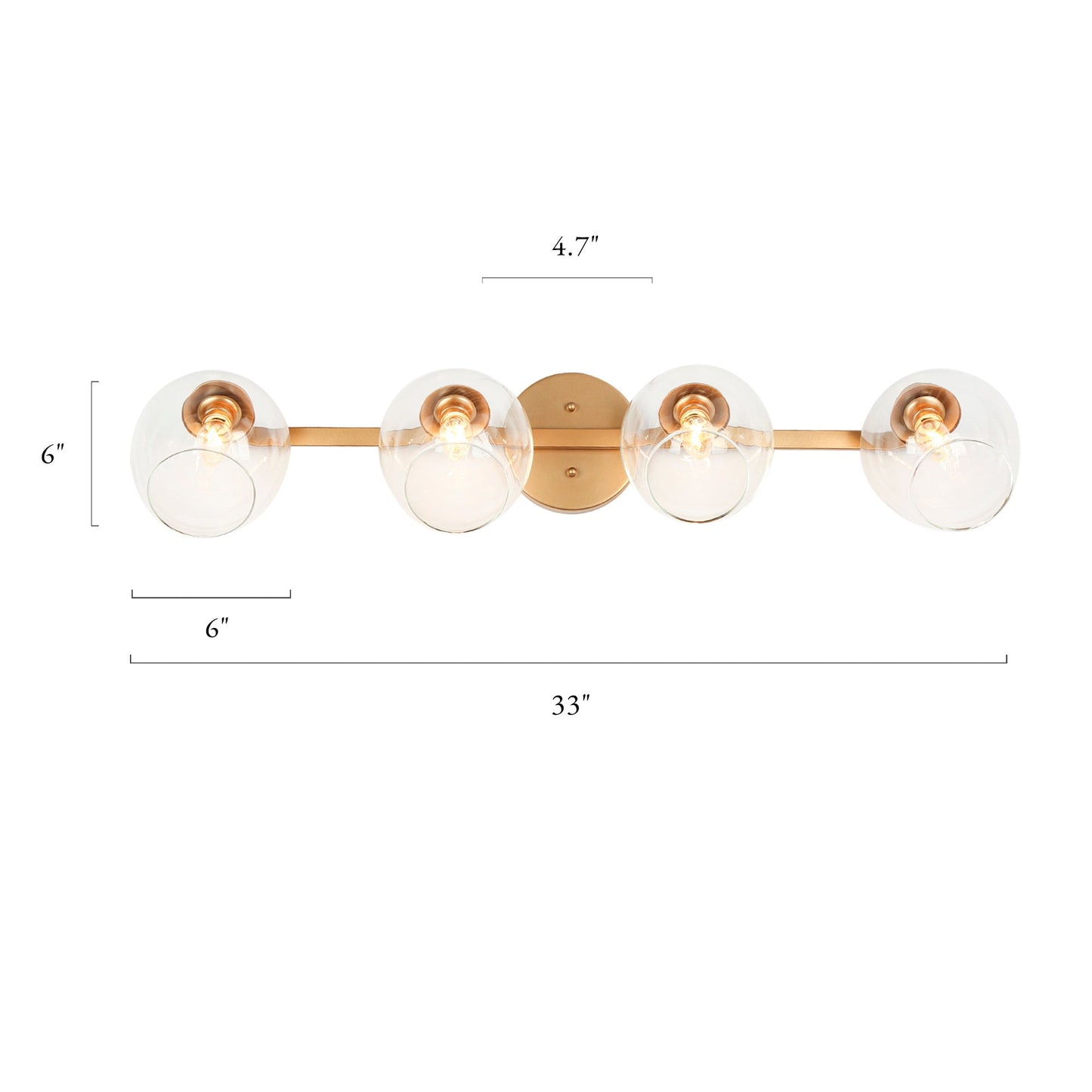 Isidore 4-Light Gold Vanity Light