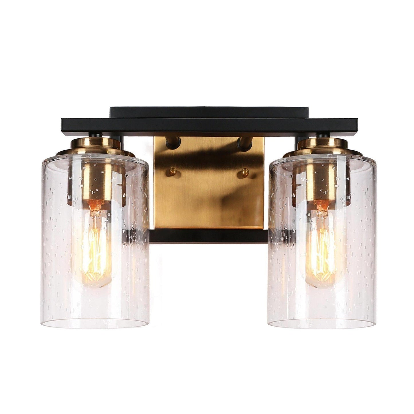 Hormosira 2-Light Black and Brass Vanity Light