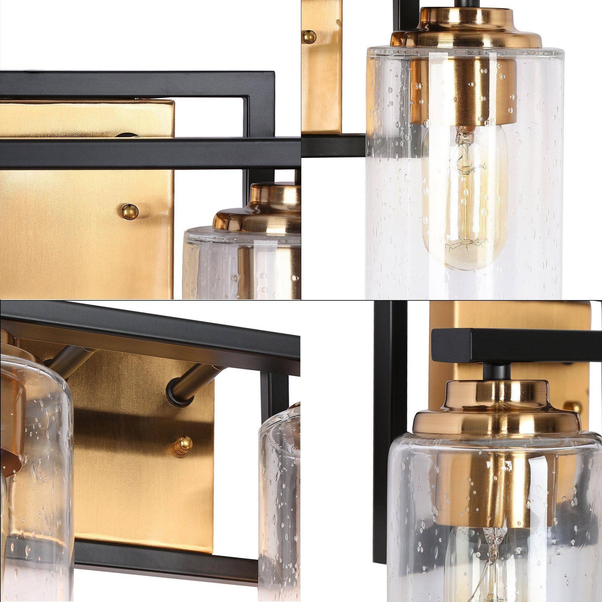 Hormosira 2-Light Black and Brass Vanity Light