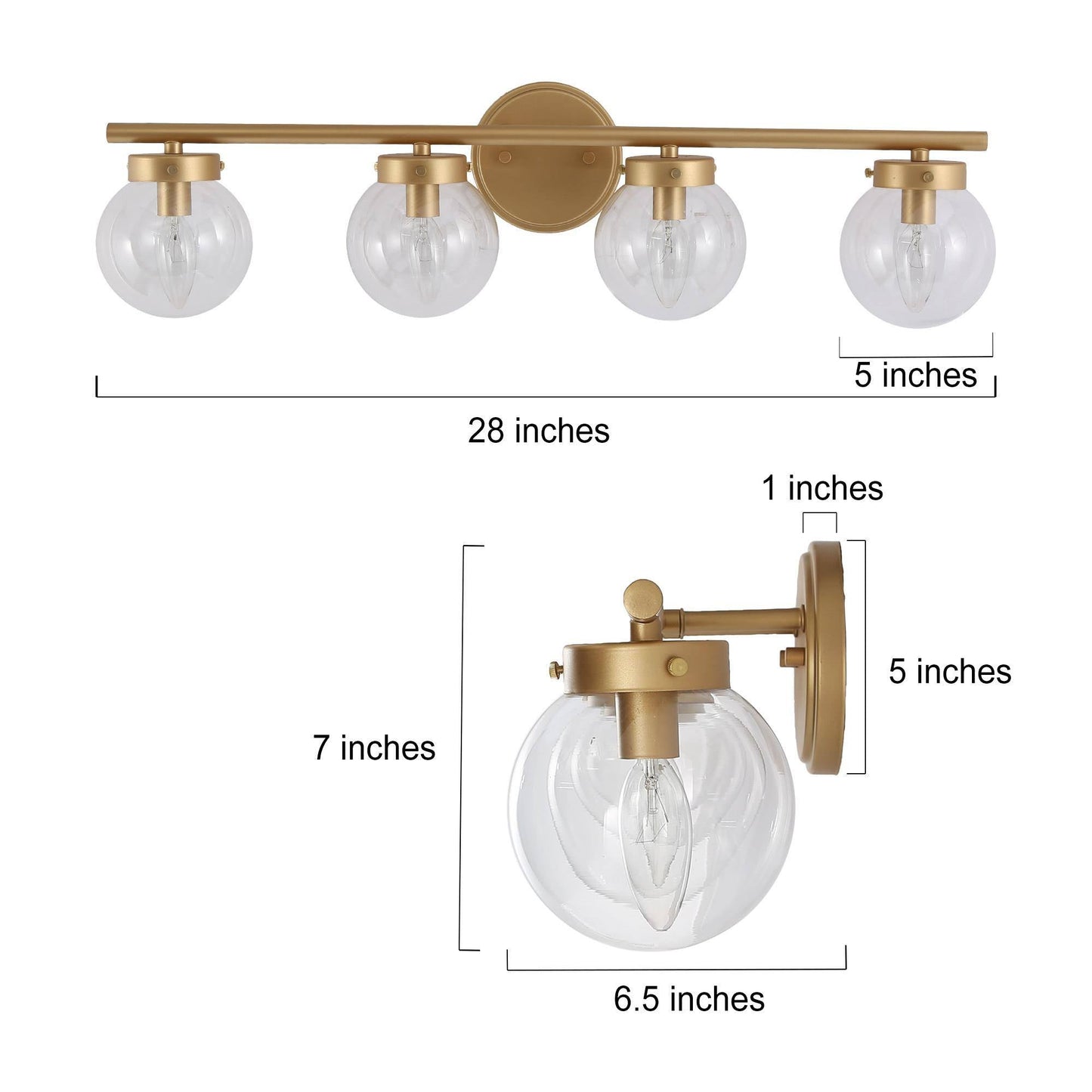 Thantofos 4-Light Gold Vanity Light