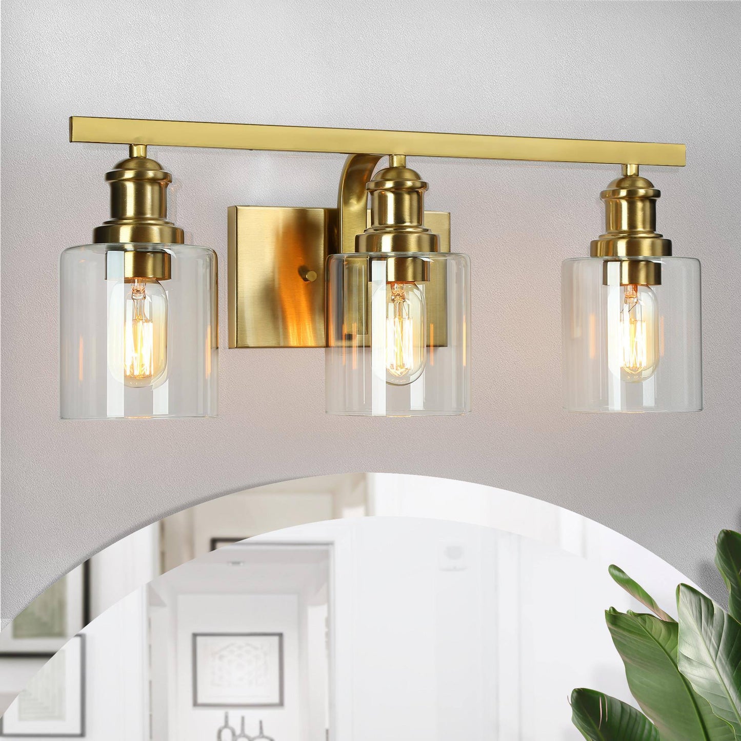 Arlimutike 3-Light Brass Vanity Light