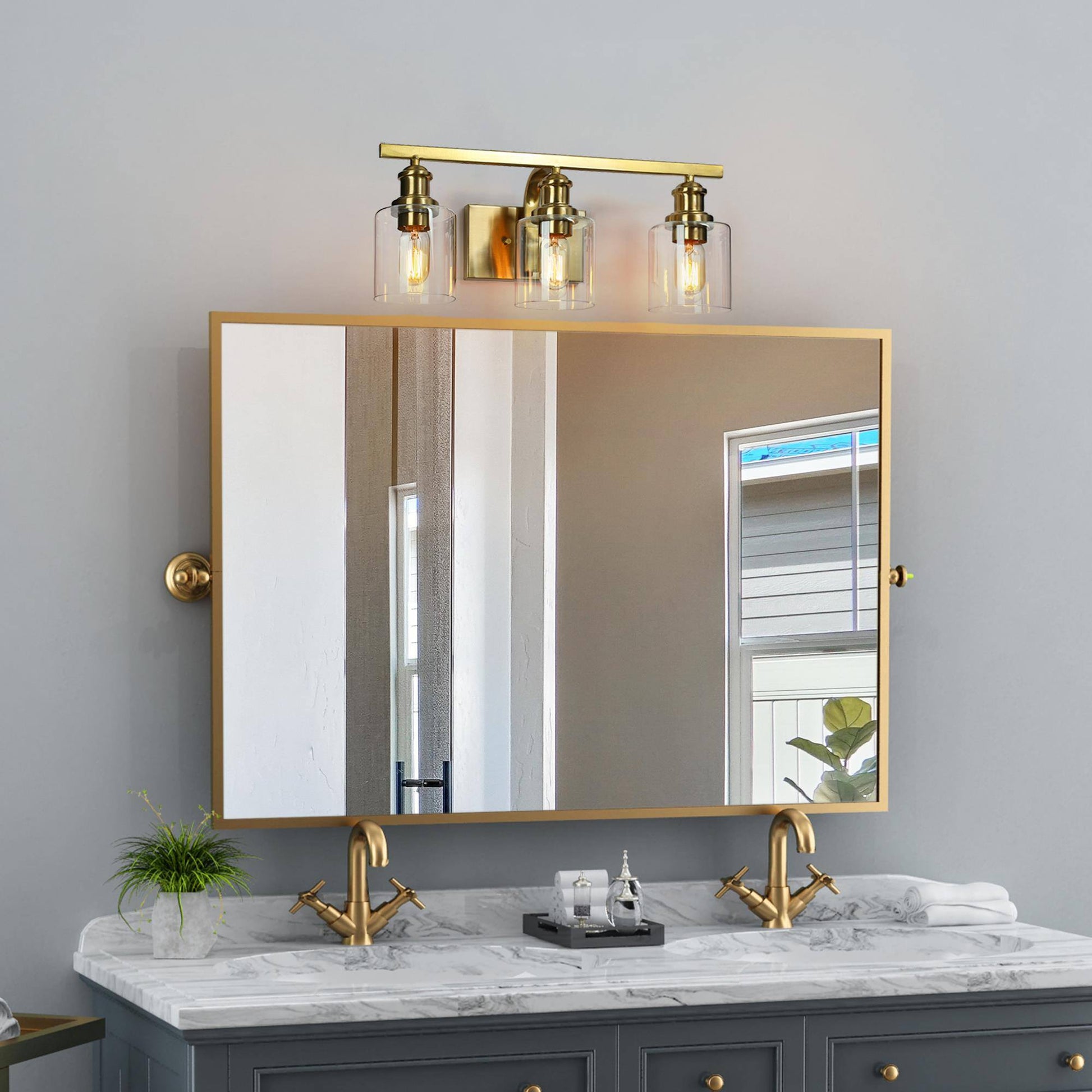 Arlimutike 3-Light Brass Vanity Light