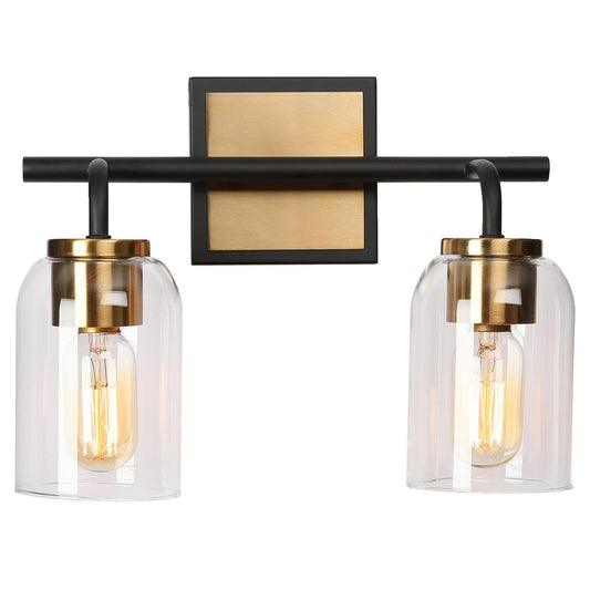 Ephedra 2-Light Black and Brass Vanity Light