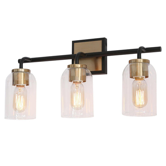 Ephedra 3-Light Black and Brass Vanity Light