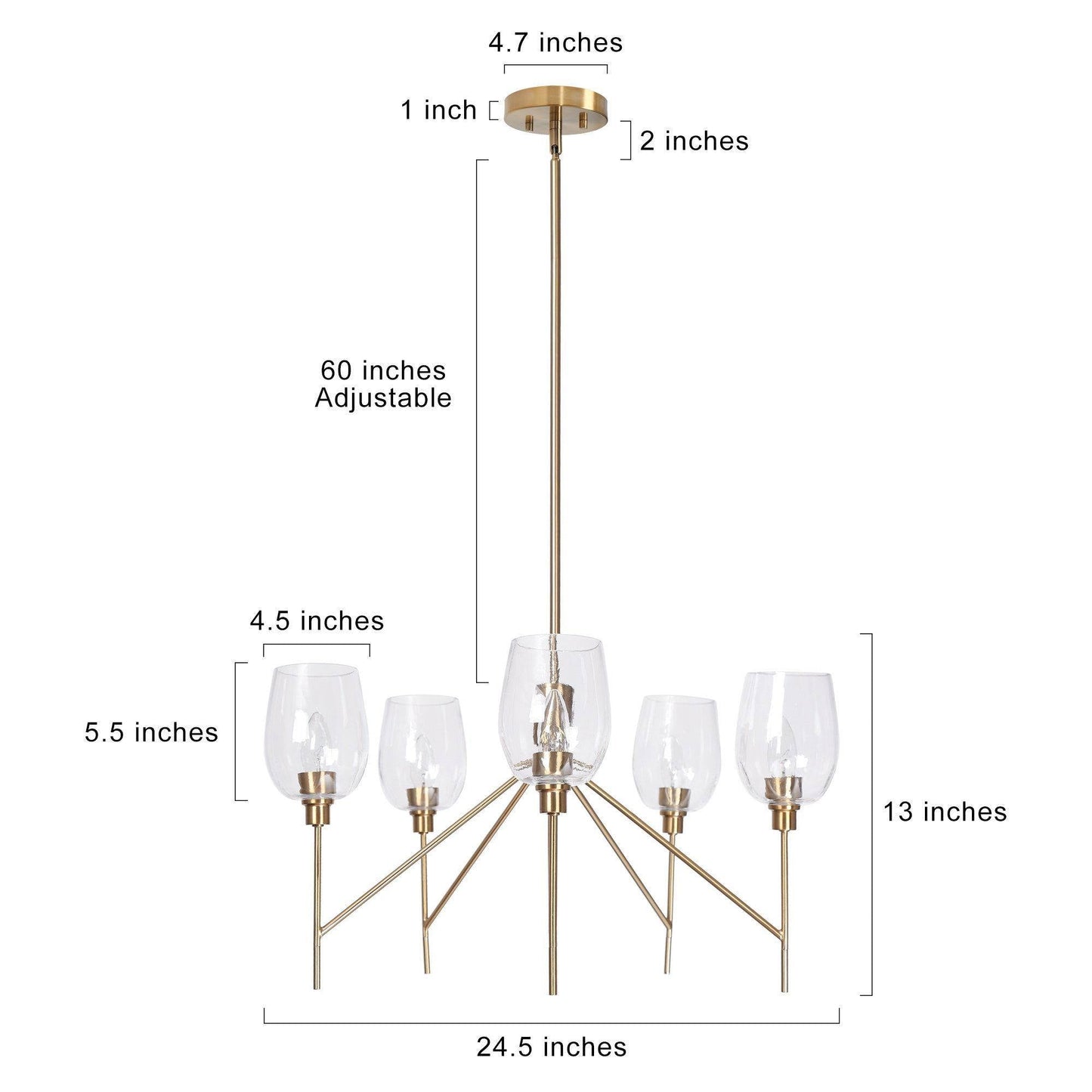 Fupotoss 5-Light Medium Gold Chandelier