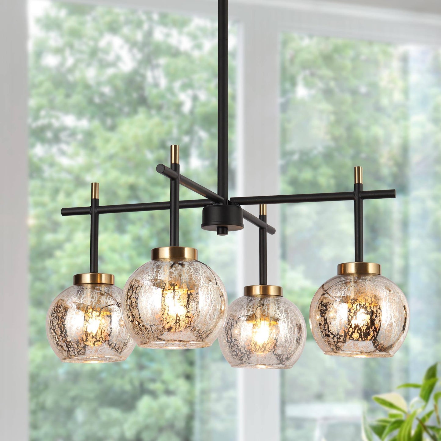 Rafflesia 4-Light Small Black Chandelier