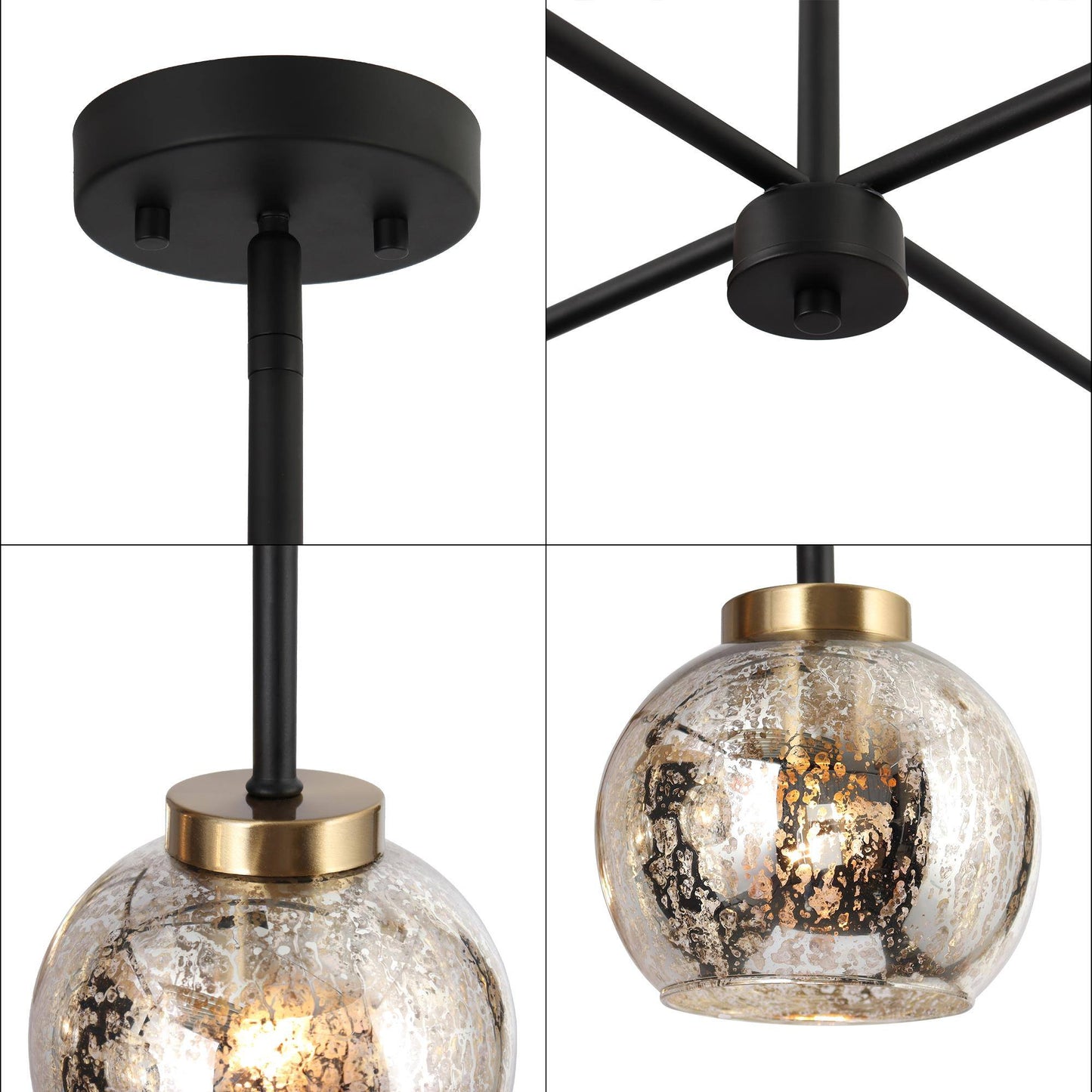 Rafflesia 4-Light Small Black Chandelier