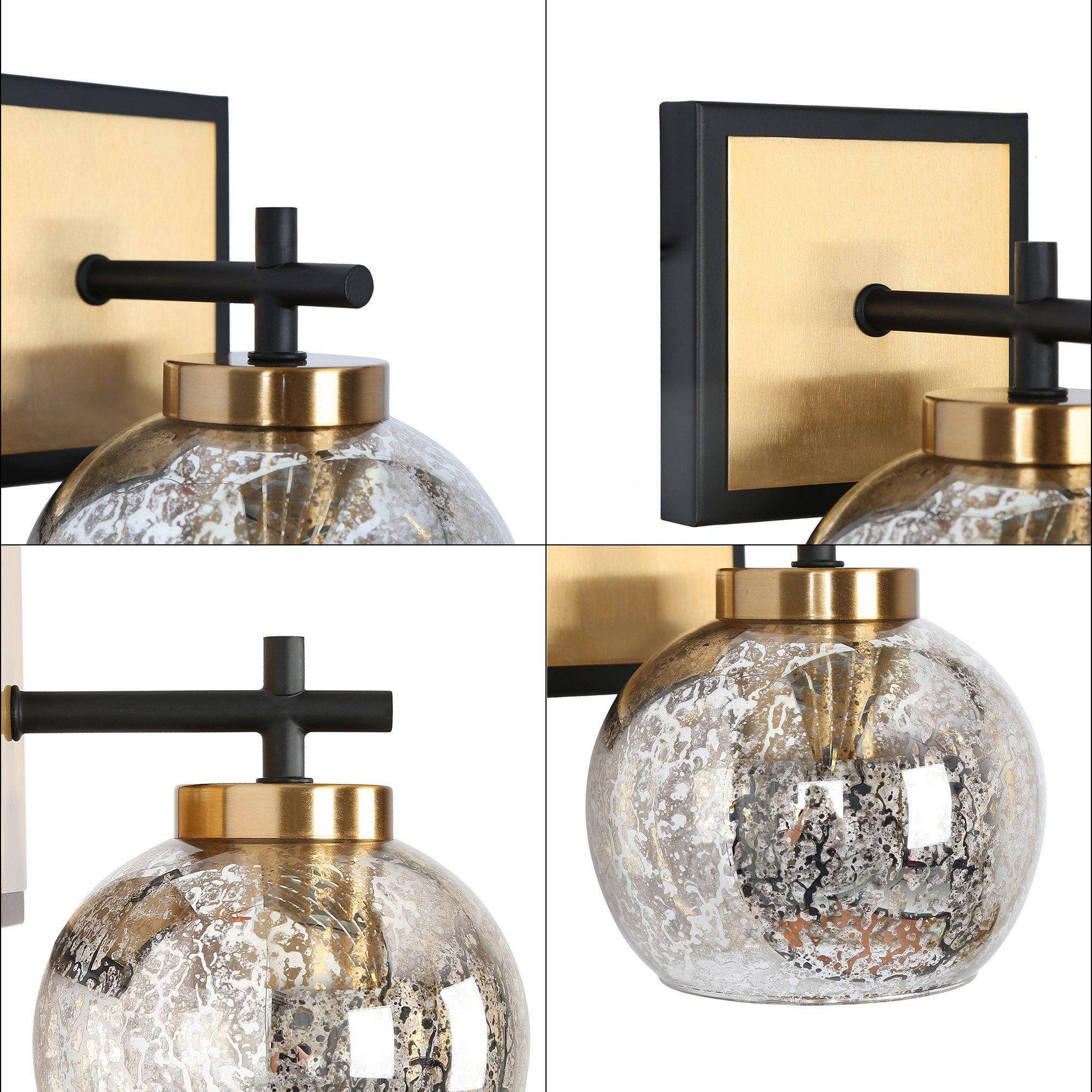 Rafflesia 1-Light Modern Black & Gold
Mercury Glass Wall Sconces