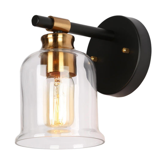 Chayote 1-Light Black and Brass Vanity Light