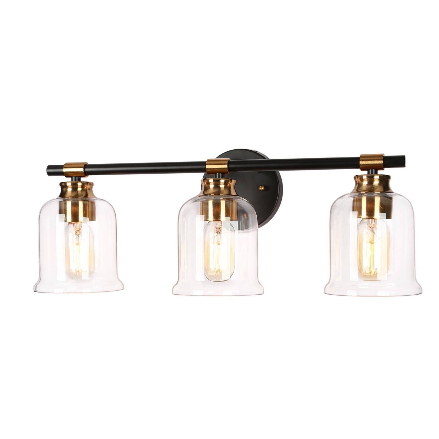 Chayote 3-Light Black and Brass Vanity Light