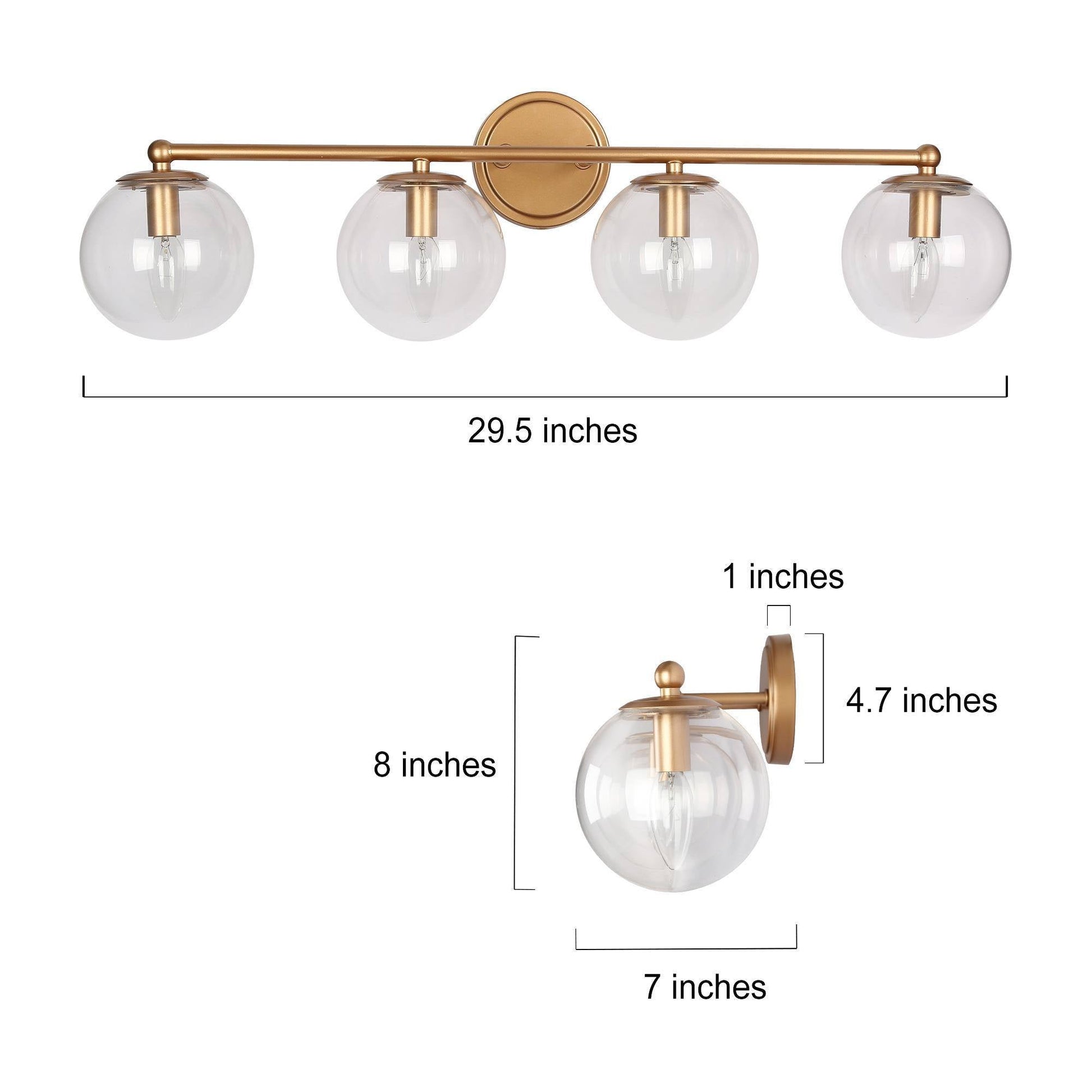 Putalisrea 4-Light Gold Vanity Light