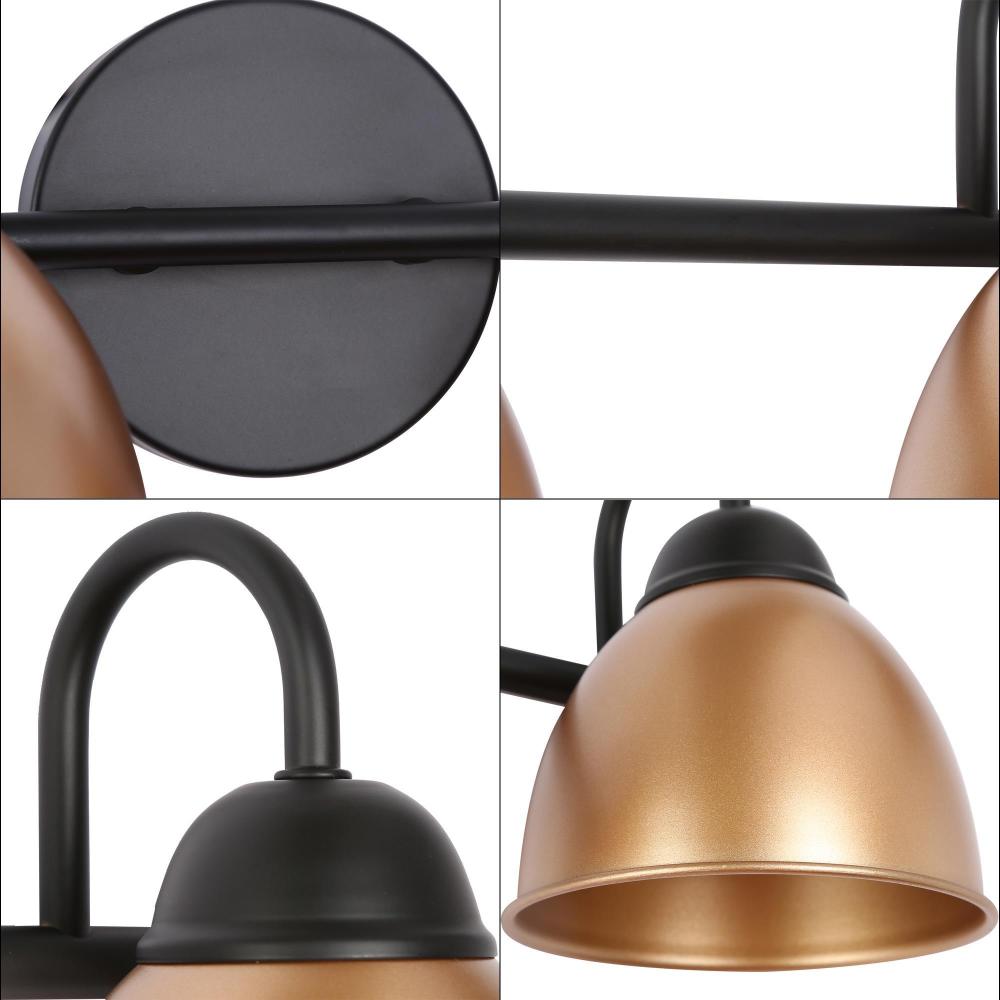 4-Light Black and Gold Vanity Light