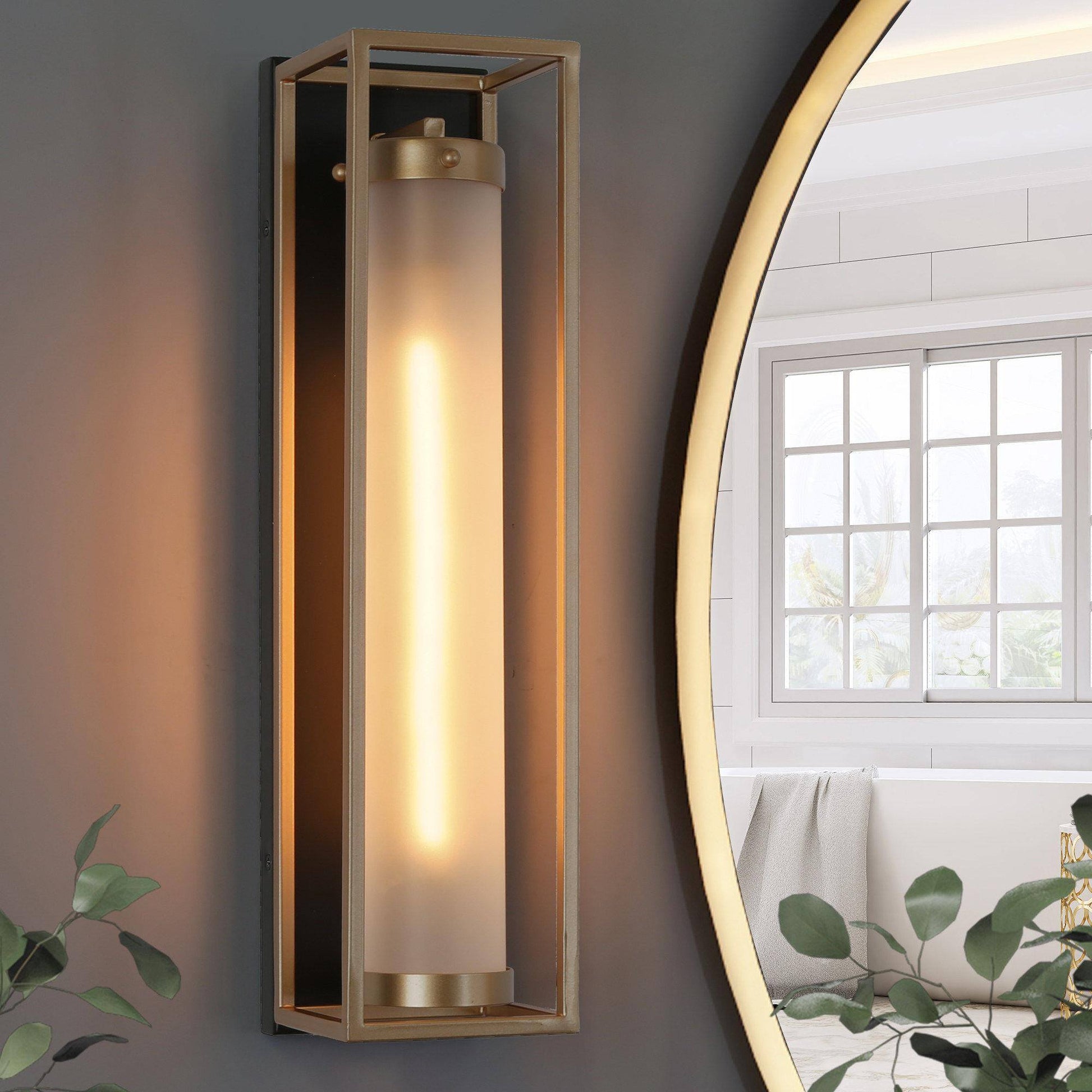 Euphoritart 1-Light Modern Black and Gold Indoor Wall Sconces