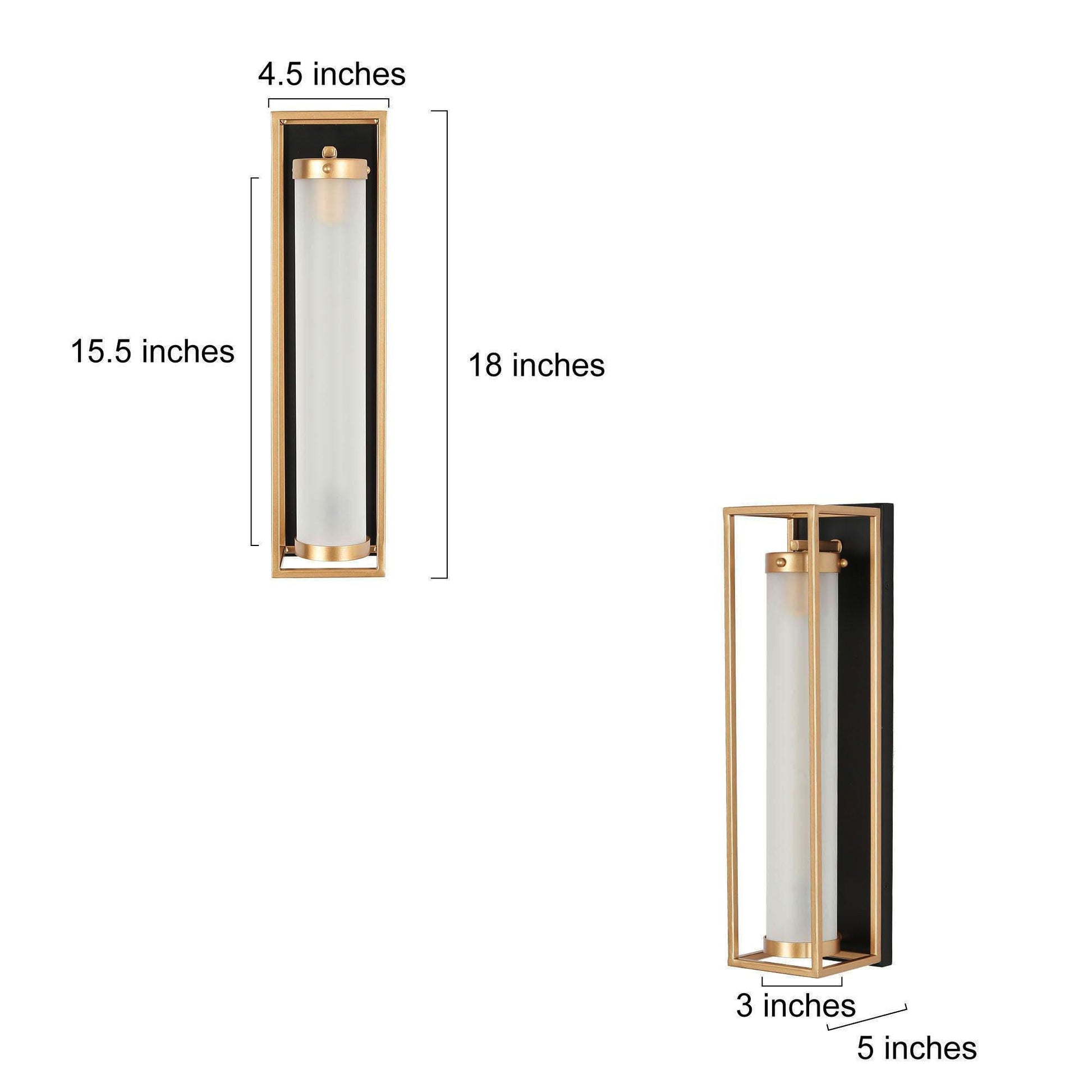 Euphoritart 1-Light Modern Black and Gold Indoor Wall Sconces