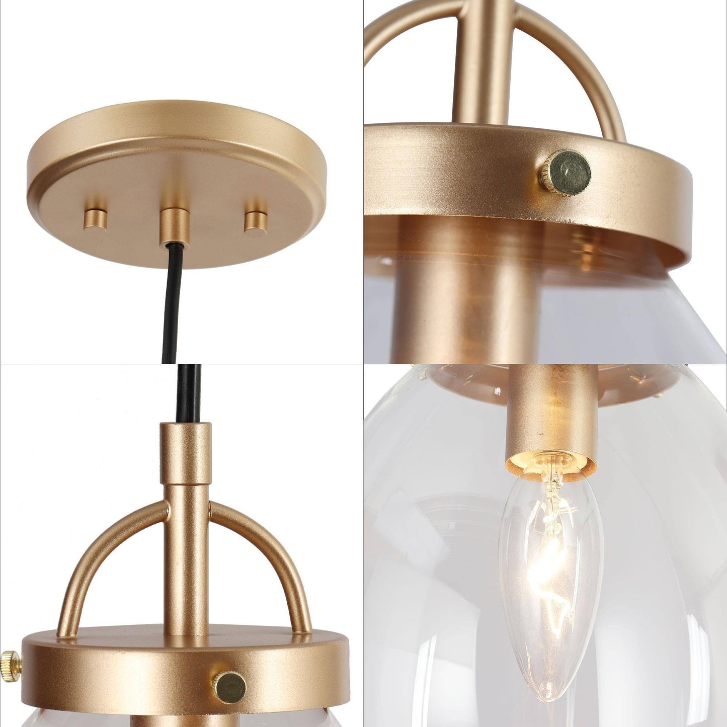 Mokypzzt 1-Light Mini Gold Modern Pendant Light Fixtures