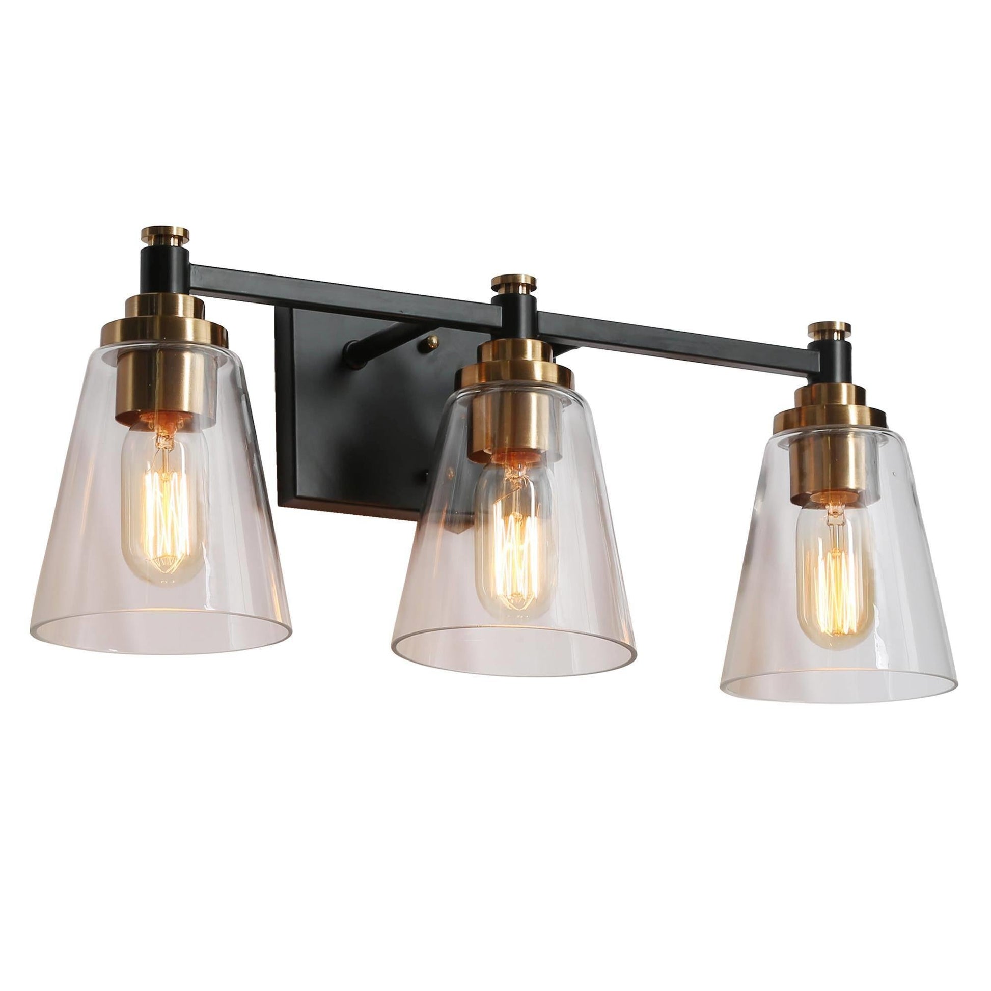 Vatinalinlwe 3-Light Black and Brass Vanity Light