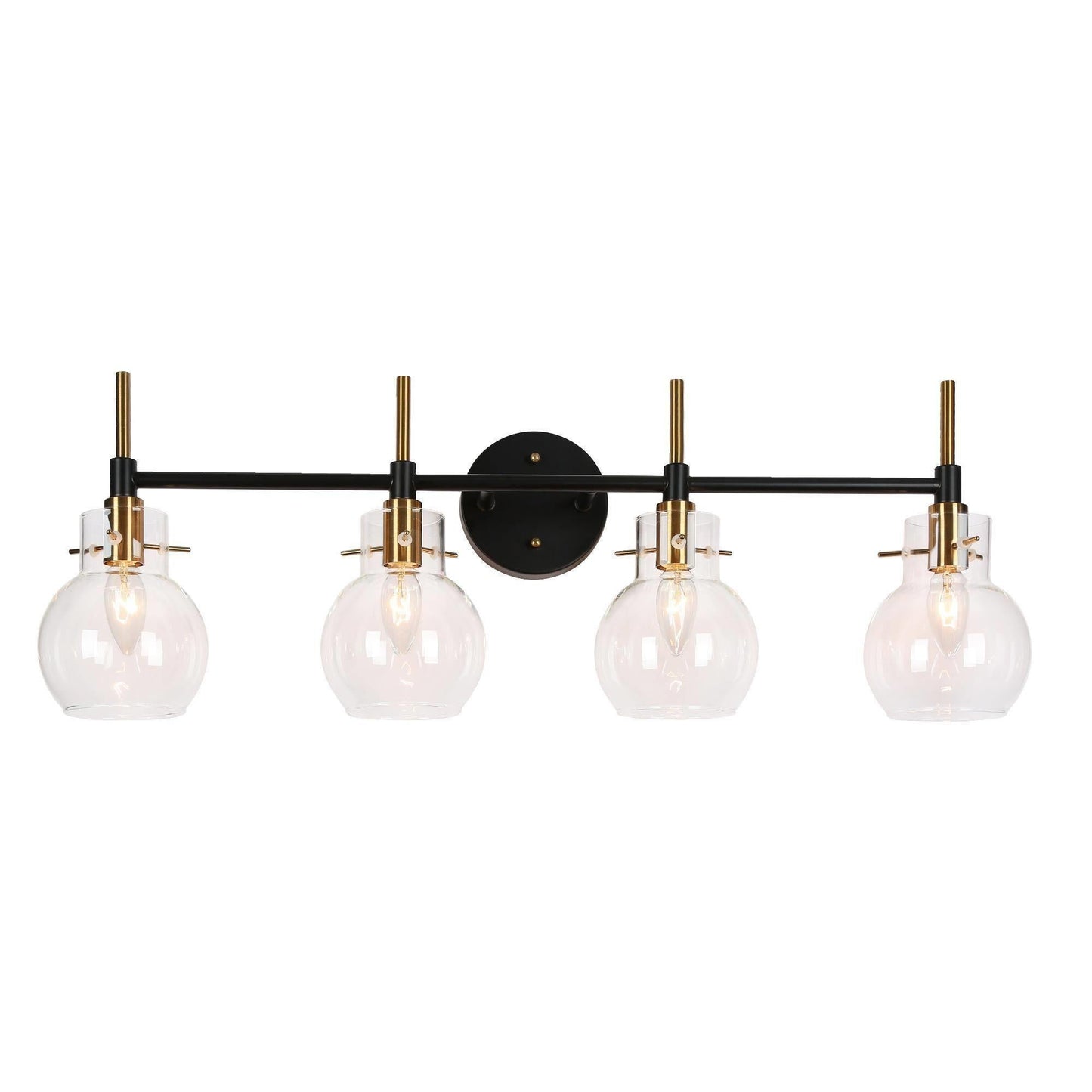 Aiglitis 4-Light Black and Brass Vanity Light